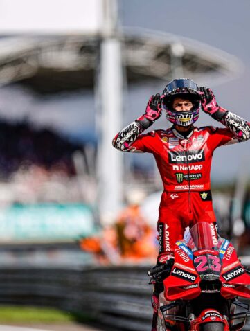Enea Bastianini après sa victoire en Malaisie
