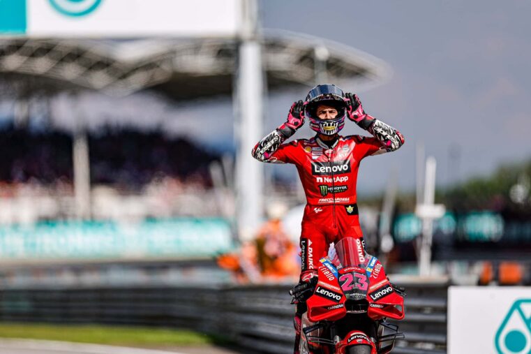 Enea Bastianini après sa victoire en Malaisie